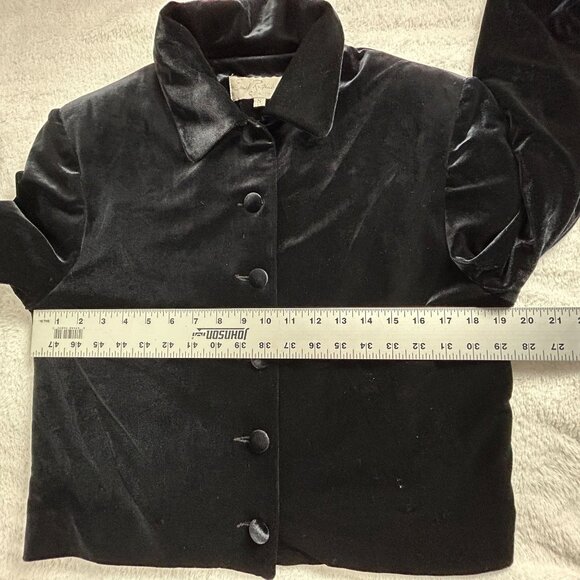Vintage Emil Rutenberg Womens Black Velvet Black Jacket Small Single-Breasted - Picture 7 of 8